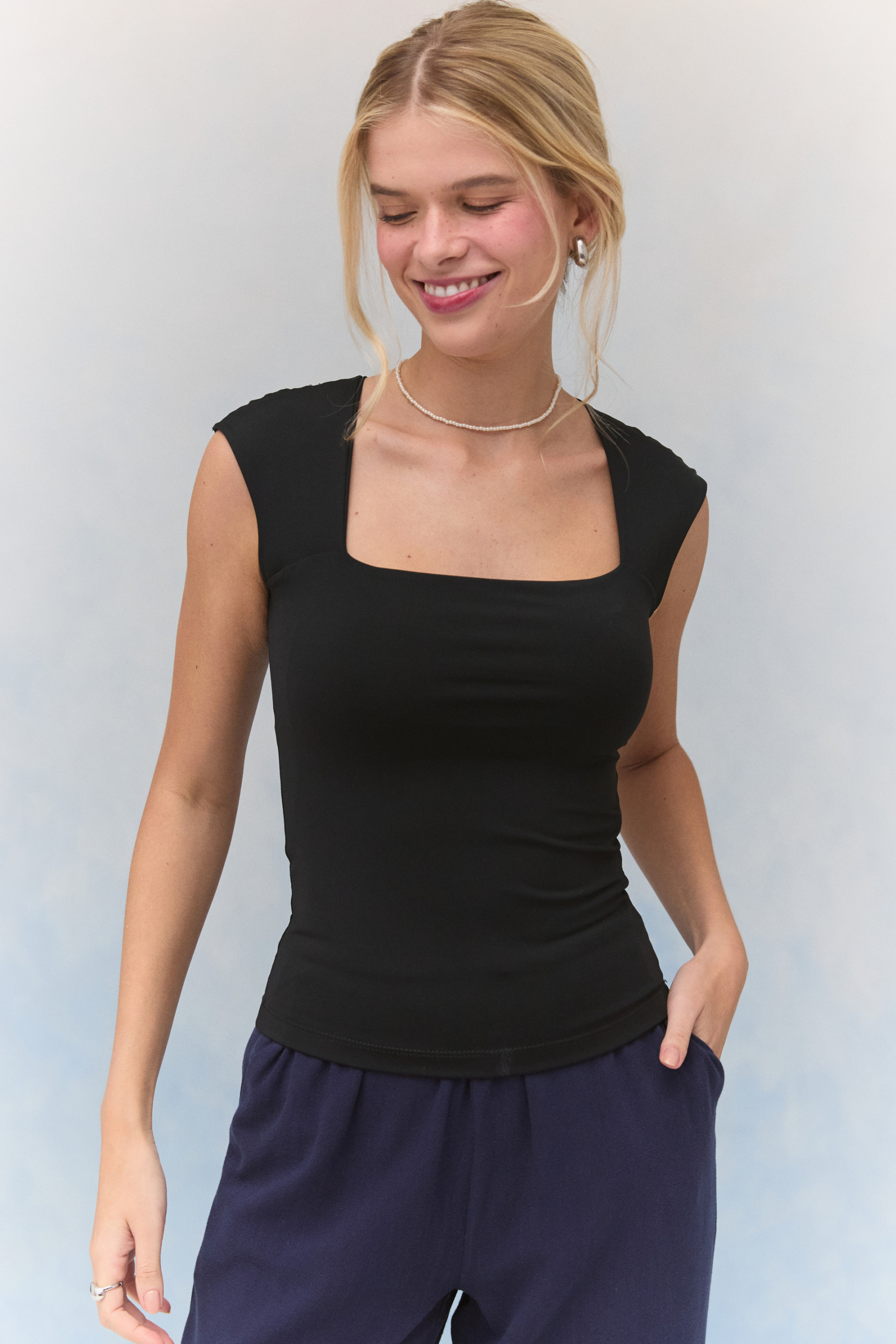 Top Ivy Poliamida Preto