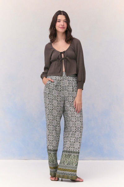 Calça Fluid Estampa Lumi Verde