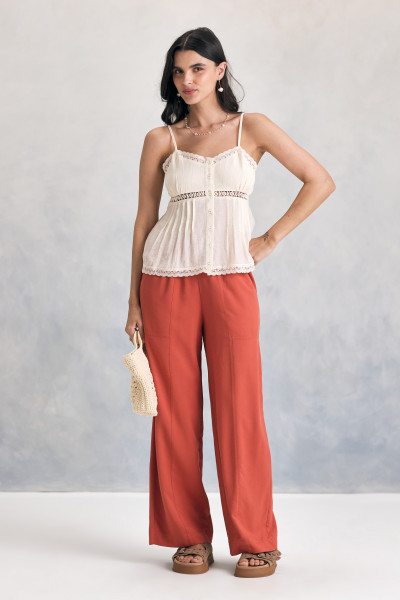 Top Regata Rendas Jess Off White