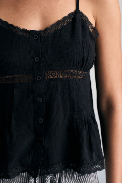 Top Regata Rendas Jess Preto