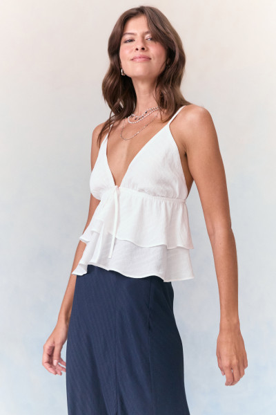 Top Lacinhos Backless Off White