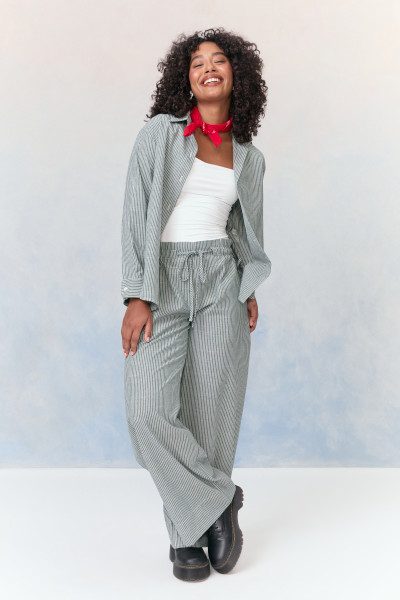 Camisa Oversized Striped Verde