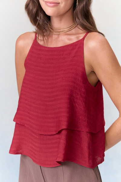 Regata Dupla Maya Viscose Vinho