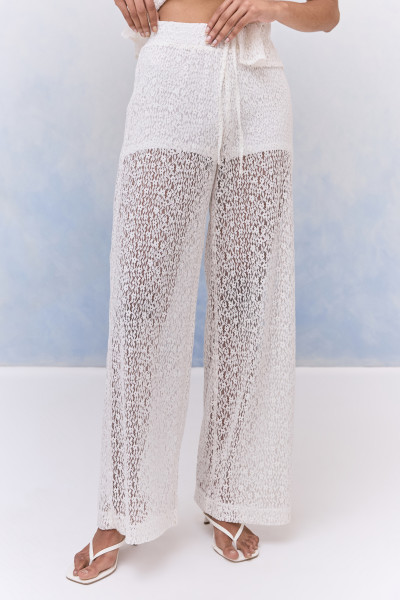 Calça Renda Agnes Off White