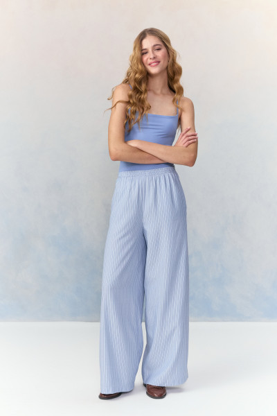 Calça Pantalona Stripes Let Azul