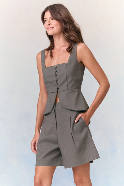 Blusa Regata Linho Dolly Verde