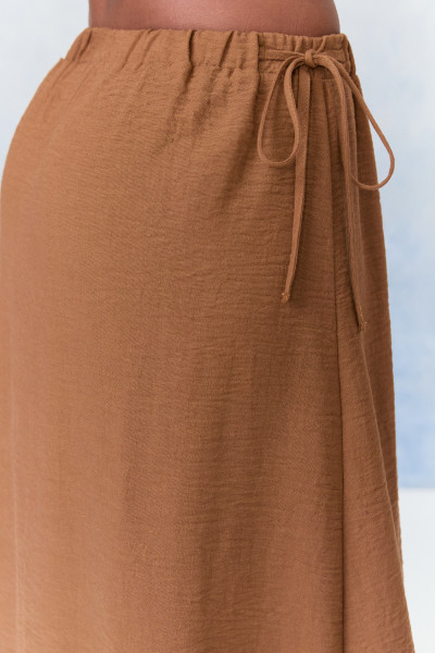 Saia Longa Crepe Hélida Caramelo