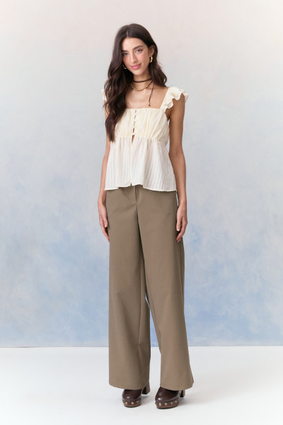 Calça Wide Olie Verde Oliva