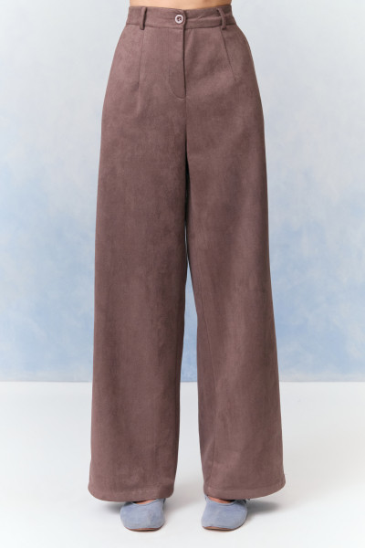 Calça Wide Jia Suede Café 