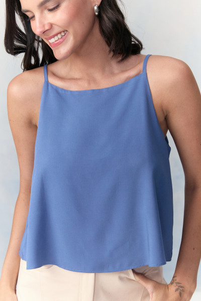 Regata Fluida Viscose Vivi Azul