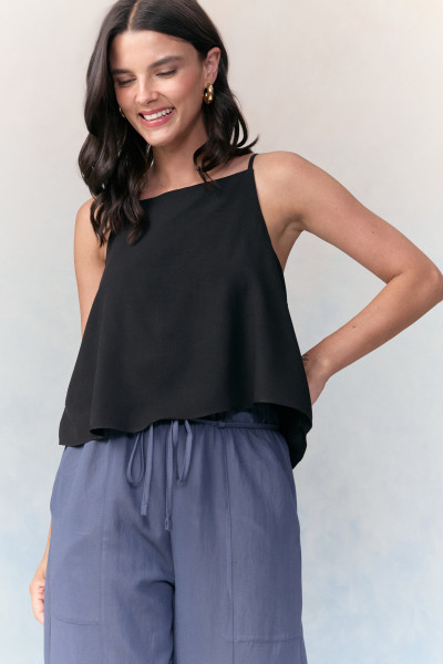 Regata Fluida Viscose Vivi Preto