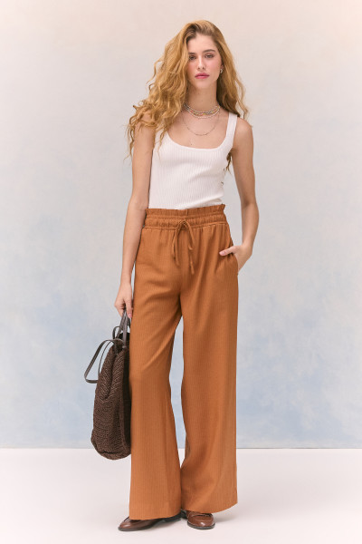 Calça Pantalona Miley Caramelo