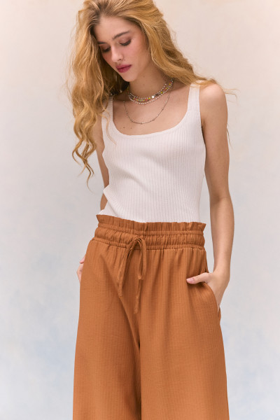 Calça Pantalona Miley Caramelo