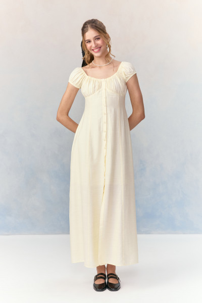 Vestido Longo Crepe Light Off White