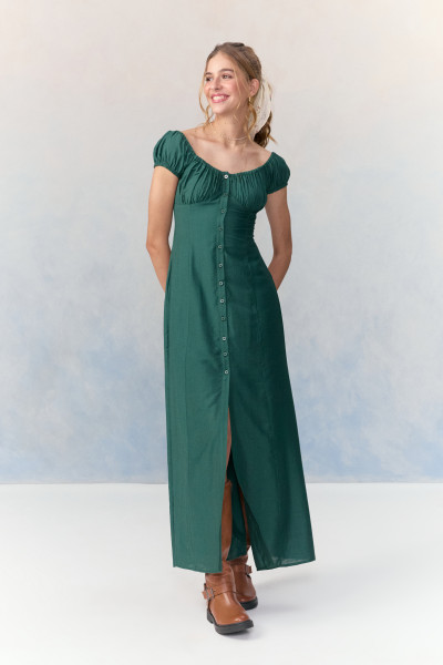 Vestido Longo Crepe Light Verde
