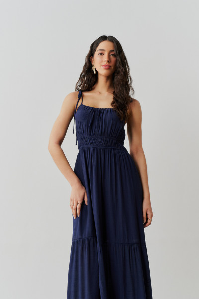 Vestido Longo Crepe Amanda Marinho