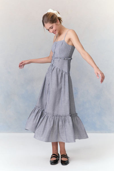 Vestido Midi Striped Florence Azul