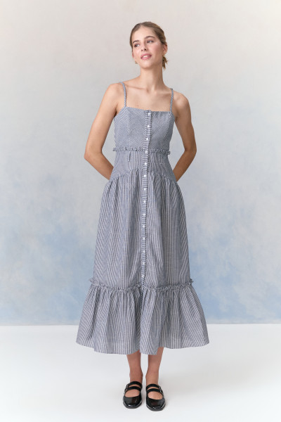 Vestido Midi Striped Florence Azul