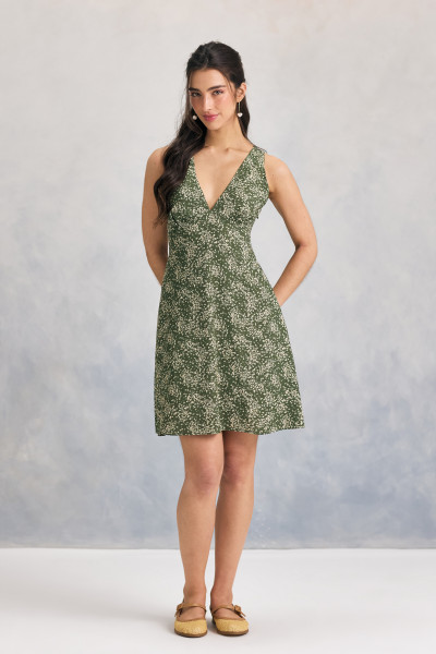Vestido Curto Viscose Fields Verde