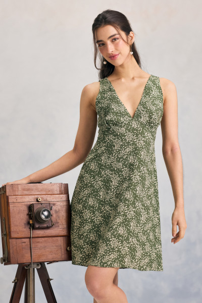 Vestido Curto Viscose Fields Verde