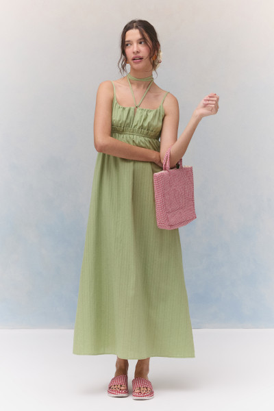 Vestido Midi Cotton Liza Verde