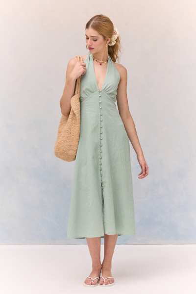 Vestido Midi Melinda Verde Claro