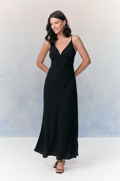 Vestido Midi Lugo Loren Preto