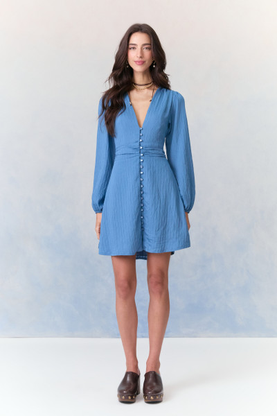 Vestido Curto Crepe Niara Azul