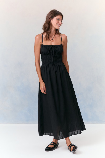 Vestido Midi Cotton Esther Preto