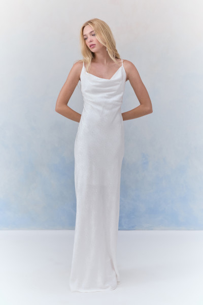 Vestido Degagê Jacquard Eleanor Off White