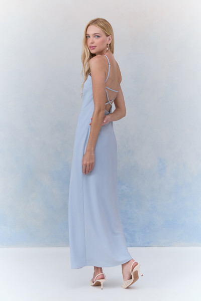 Vestido Halter Neck Ofélia Azul Claro