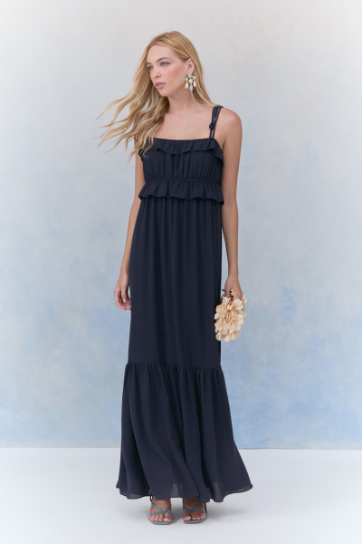 Vestido Longo Petit Blanc Marinho