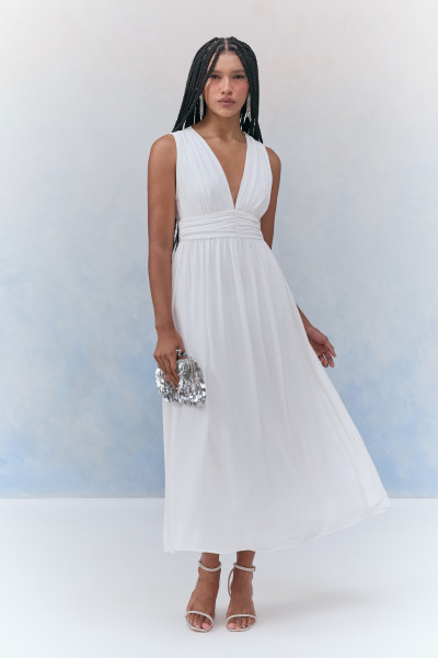 Vestido Midi Petit Joanne Off White