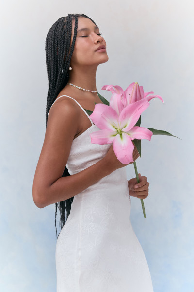 Vestido Longo Jacquard Ayra Off White