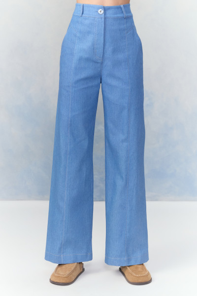 Calça Pantalona Denim Irina Azul