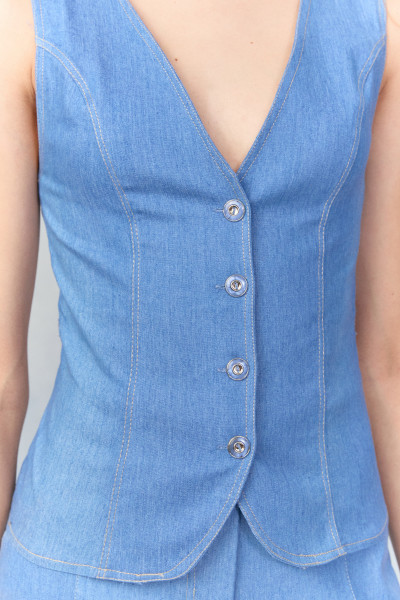 Colete Denim Jade Azul