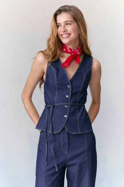 Colete Denim Jade Marinho