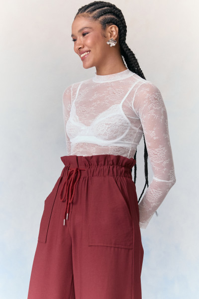 Blusa Tule Melanie Off White