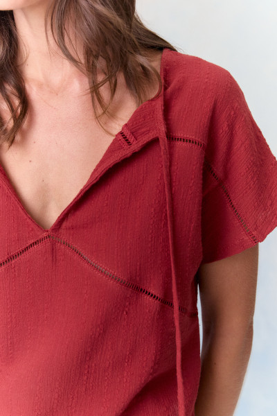 Blusa Ampla Cotton Bibi Vermelho