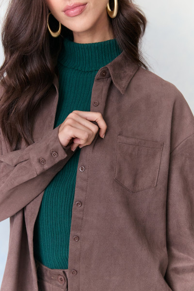 Camisa Cinty Suede Café