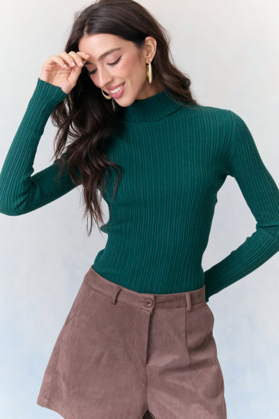 Blusa Manga Longa Tricot Verde