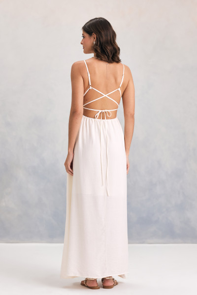 Vestido Acinturado Elara Off White