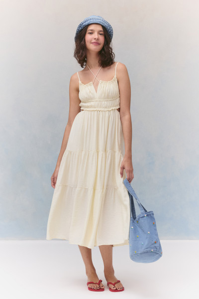 Vestido Midi Leonie Manteiga