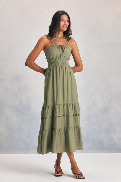 Vestido Midi Lastex Iris Verde Claro