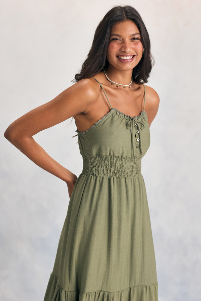 Vestido Midi Lastex Iris Verde Claro