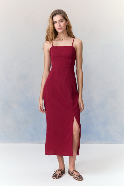 Vestido Midi Cintia Vinho