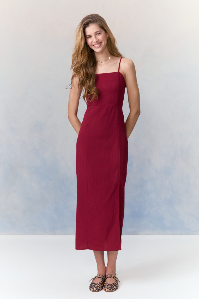 Vestido Midi Cintia Vinho