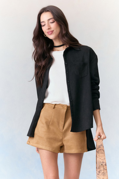 Camisa Cinty Suede Preto