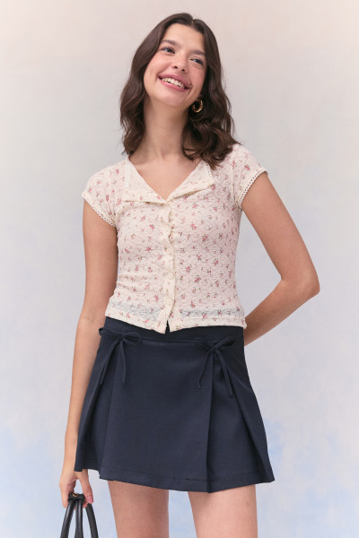 Shorts Saia Lacinhos Marinho