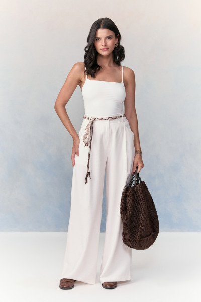 Calça Reta Gisela Off White